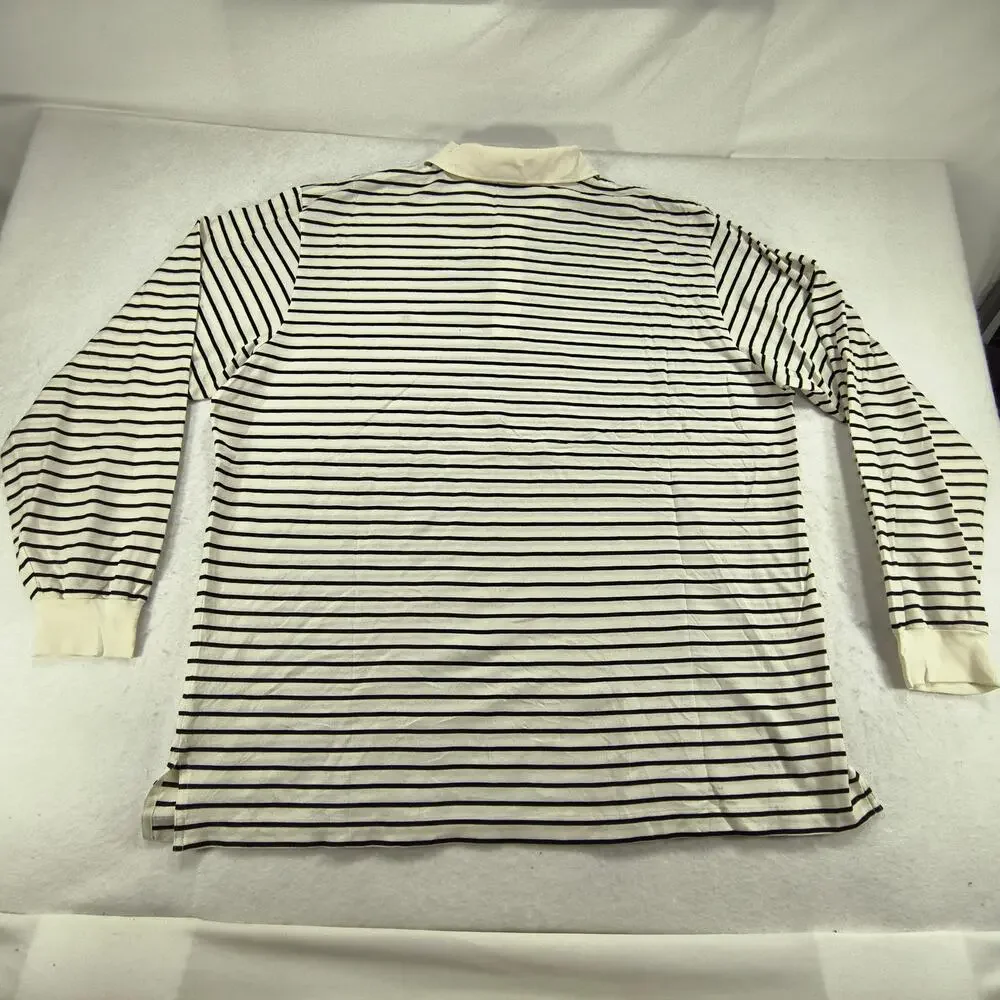 Polo Golf Ralph Lauren Collared Long Sleeve Polo Shirt Mens Size 2XL White Black